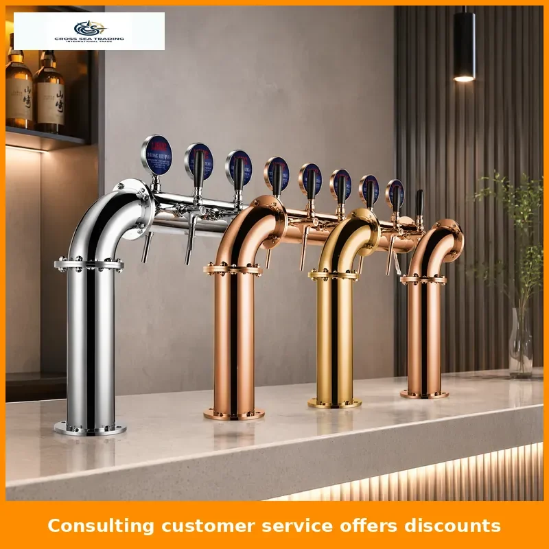 Custom Copper Bridge Beer Column Font 4 Tap Bar Dispenser Stainless Steel Beer Dispenser Beer Tower
