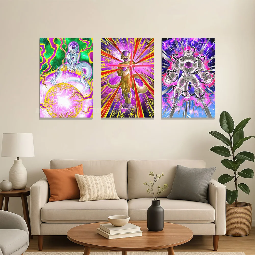 قماش جدار الفن HD يطبع المشارك ديكور المنزل اللوحة غرفة نوم مع الإطار الساخن الدم أنيمي صور لعبة دراغون بول ديكور