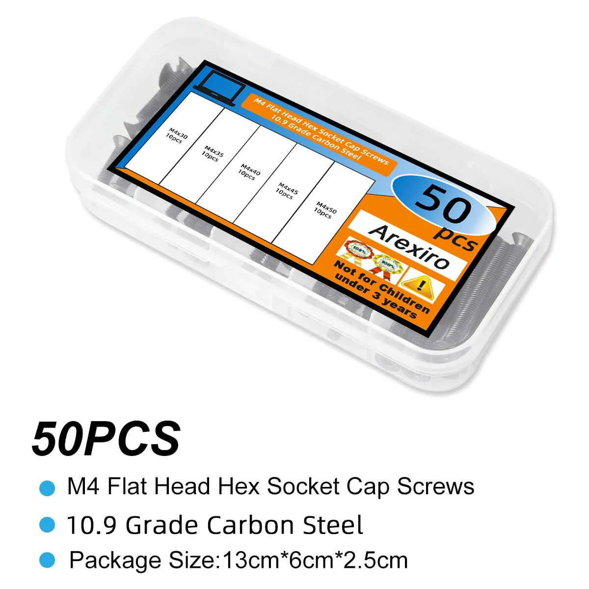 50 قطعة M4x30/35/40/45/50 مللي متر شقة رئيس عرافة المسمار غاطسة رئيس الترباس ، الصف 10.9 الكربون الصلب