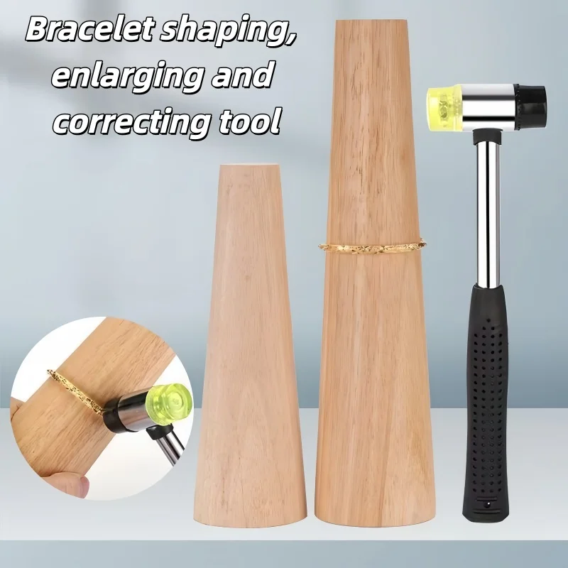 DIY Jewelry Tool Solid Wooden Bracelet Rod - Professional Bangle Shaping & Restoration Accessory for Gold/Silver Jewelry