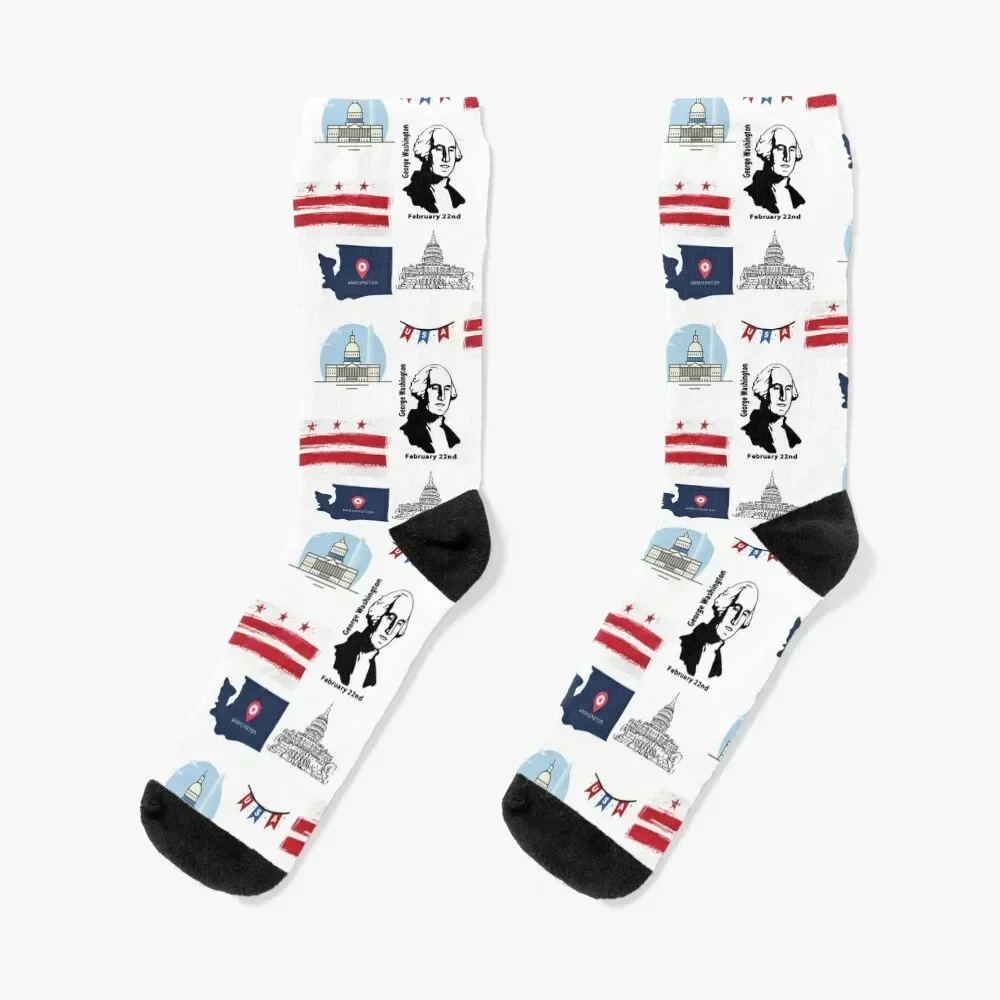 

Washington DC sticker pack-Washington DC gifts and present Socks Wholesale hiking winter floral Male Socks Women's