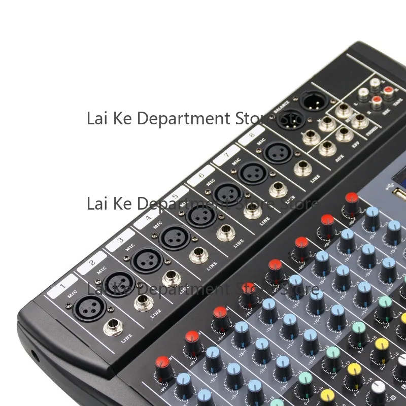 8-channel mixer mixer for bar DJing, USB sound card recording, Bluetooth DJ mixer with sound card