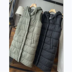 Molto spesso primavera inverno con cappuccio caldo gilet di cotone di media lunghezza da donna Outdoor Trekking campeggio gilet da viaggio utensili da lavoro