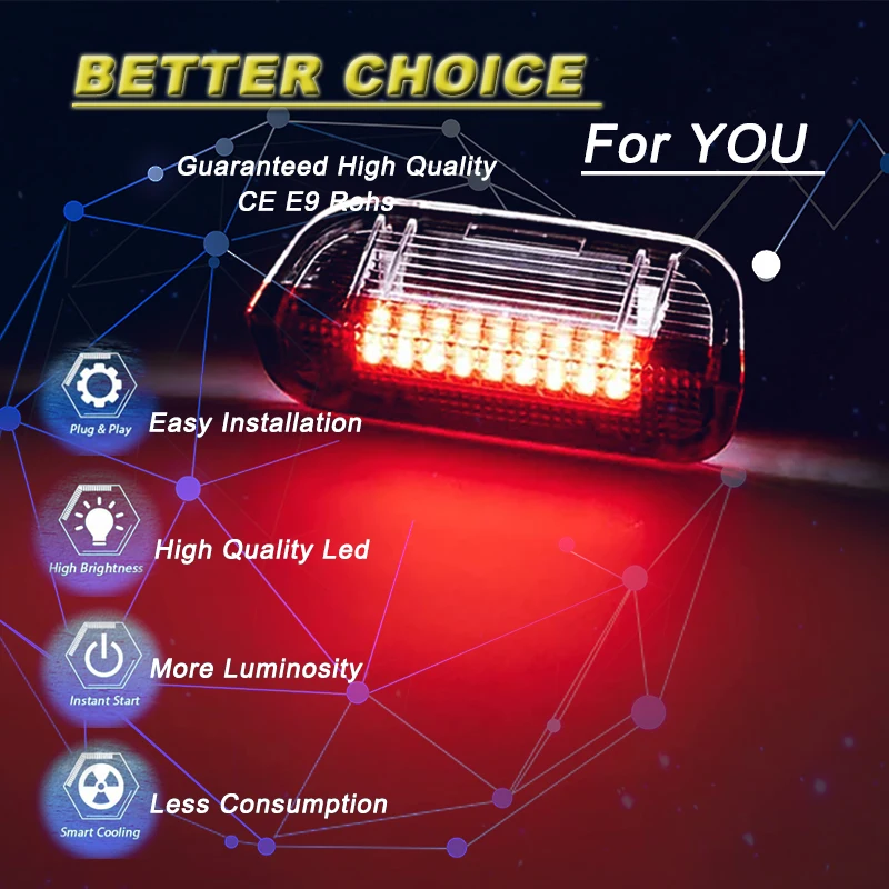 Car AccsesoriesLED Front Rear  Door Warning Light Interior Lamps KIT For VW Passat CC B6 B7 Golf Plus EOS Seat OEM 1K0947411A