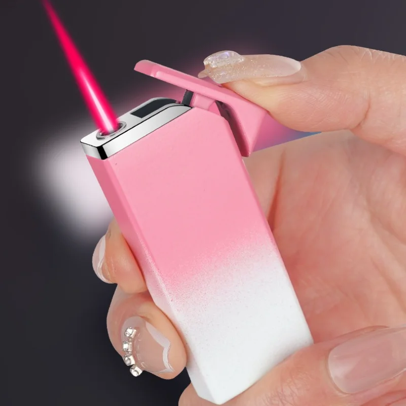 

New Cigar Igniter Red Fire Lighter Smoke Metal Windproof Open Flame Cigarette Lighters & Smoking Accessories Factory Direct Sale