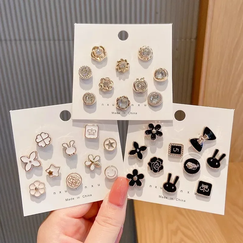 Pearl Brooch Womens Collar Anti Glare Chest Hidden Buckle Pin High-end Fixed Clothing Accessories Buttons