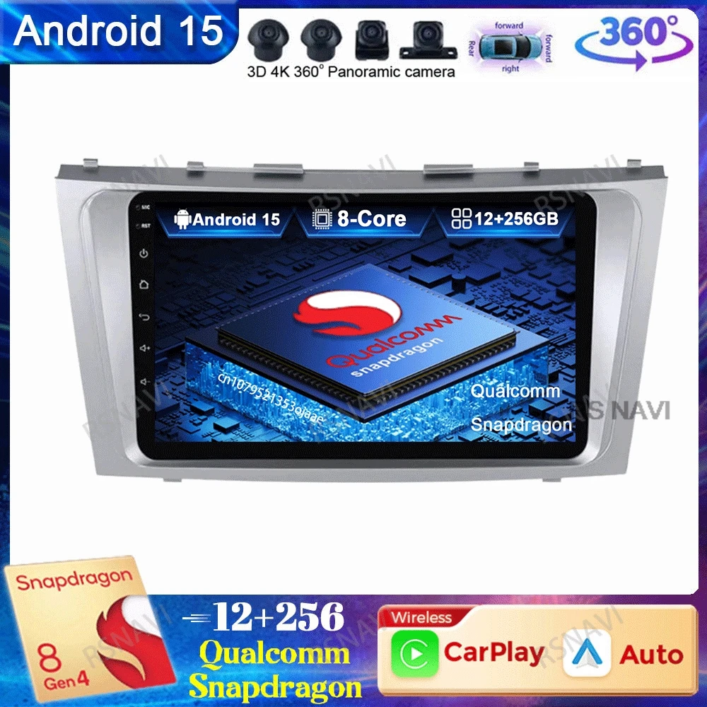 

Car Radio Android 14 For Toyota Camry 7 XV 40 50 2006-2011 WIFI+4G BT Wireless AI Voice QLED NO 2DIN AUTO IPS Carplay Qualcomm