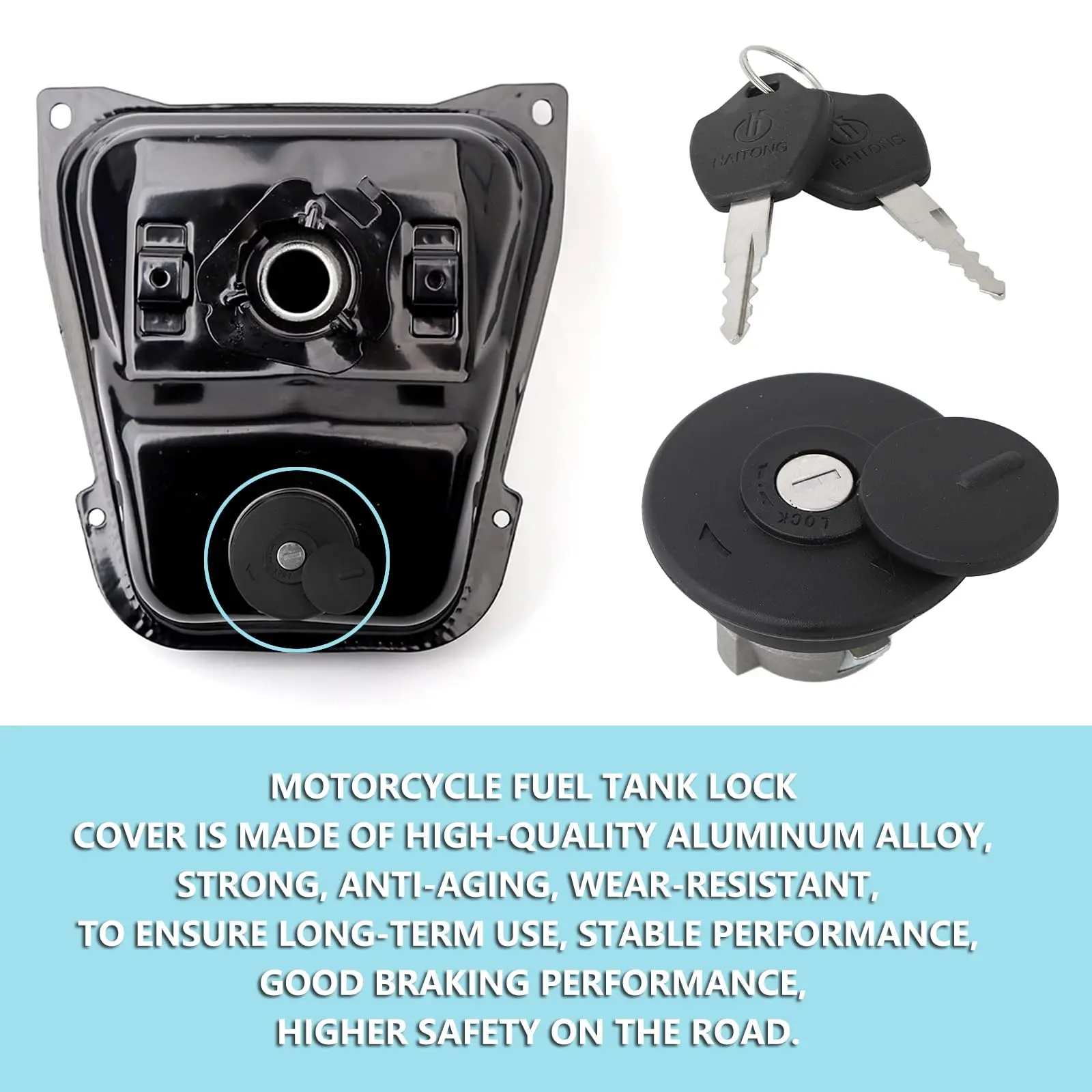 

Motorcycle Gas Caps with Switch Lock Fuel Tank Lock Fit for Chinese GY6 Scooter Mopeds B09