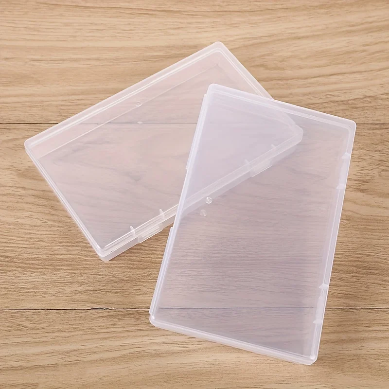 Transparent Stationery Boxes: Rectangular Plastic Clear Organizers for Home and Office Supplies - Back To School Essentials