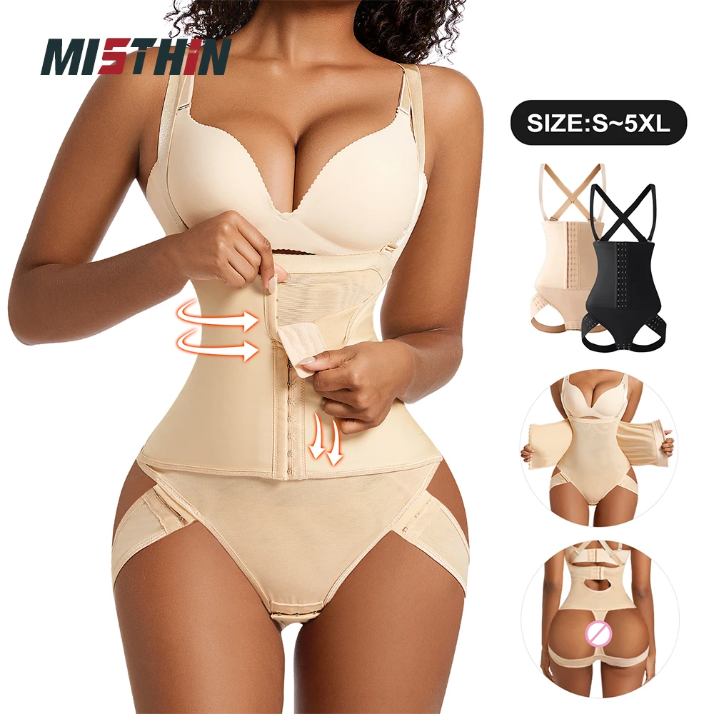 MISTHIN  Sexy Shapewear Waist Bodysuit For Women Slimming Body Sculpting Waist Trainer Black Skin Full Body Shaper Tummy Girdle