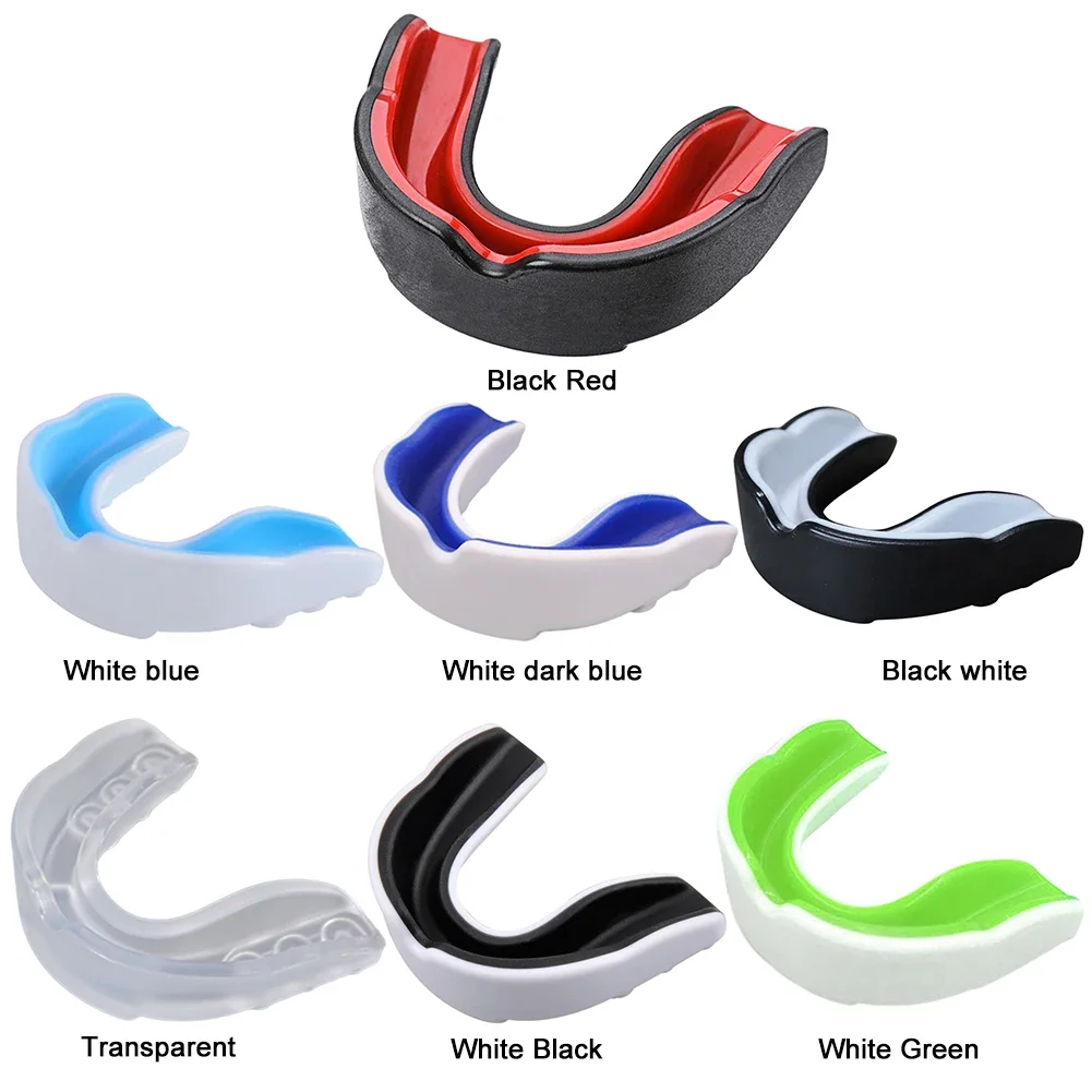Kids Mouth Guard with Storage Case Teeth Protection Double Colored Sports Mouth Guard for Boxing MMA Kickboxing Muay Thai