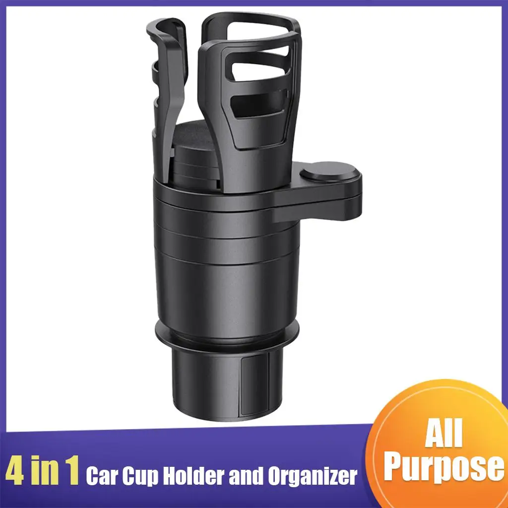 Water Cup Holder Insert Adjustable Size Boittles Organizer 360 Rotate Extender Universal for Automotive Drink