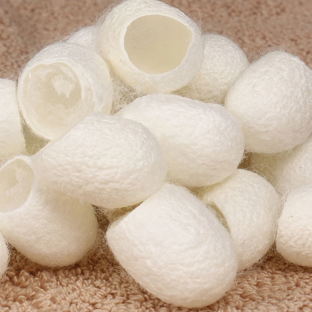 90 pz Conchiglie di baco da seta Palline di seta naturale per la pulizia del viso Cura della pelle Scrub Strumenti di bellezza Spazzola per il viso per la rimozione dei punti neri