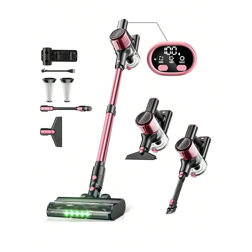 

Пылесос, 350 Вт, 30 кПа, мощный вертикальный пылесос 8 в 1, с щеткой против запутывания волос и улучшенной зеленой подсветкой, время работы 40 минут, перезаряжаемый.