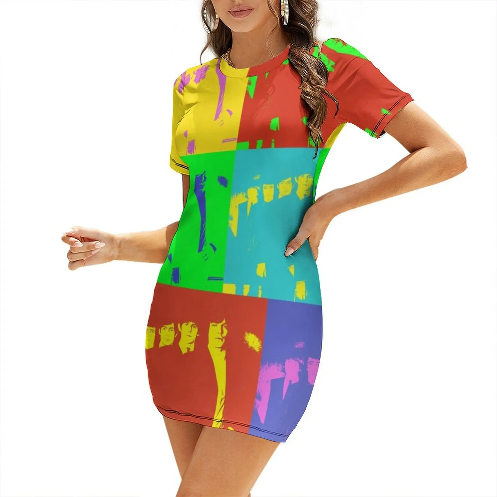 

60s Pop Art Short-Sleeved Dress Female clothing prom dress 2025 summer dress woman 2025 ladies dresses for women 2025