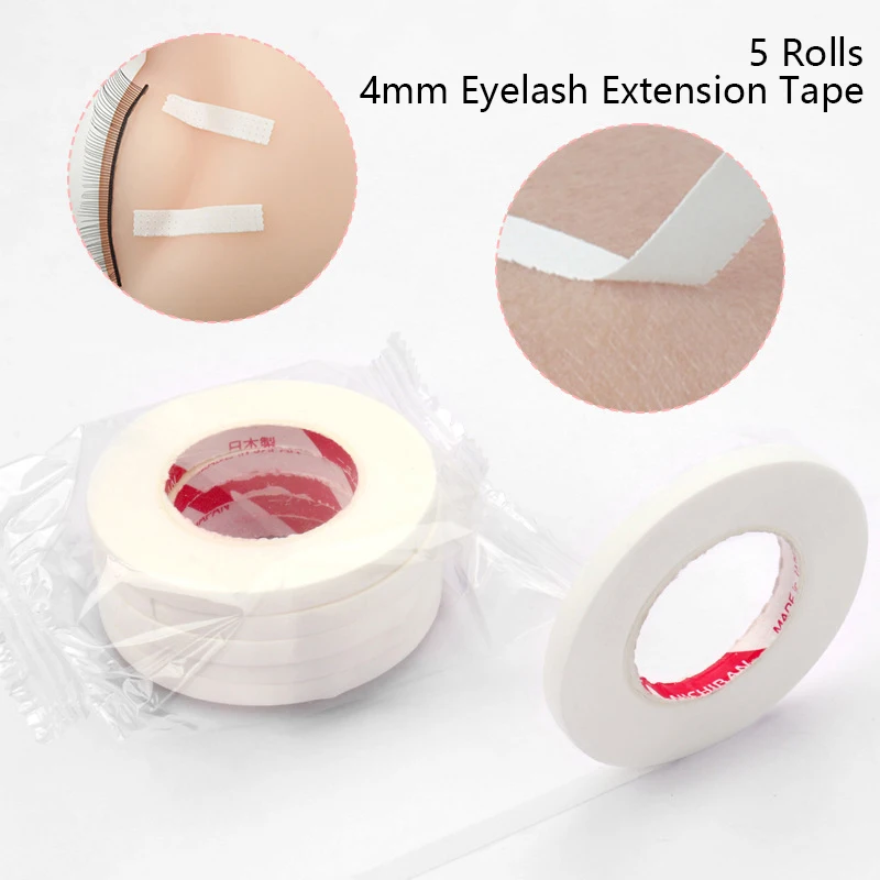 5 Rotoli 5mm Nastro per Estensione Ciglia Traspirante Anti-allergia Facile da Strappare Micropore Per Estensione Ciglia Forniture Nastro per Sollevamento Palpebre