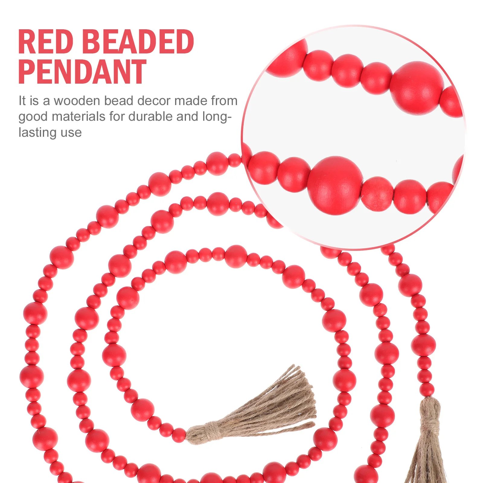 

1Pcs Wooden Beads Tassel Pendant String Xmas Tree Home Hanging Decor Wall Backdrop Beads Layout Decoration Tree Hanging Decor