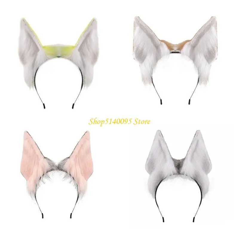 DXAE 모피 만화 코스프레 머리띠 논슬립 모피 귀 헤어밴드 의상 이벤트용