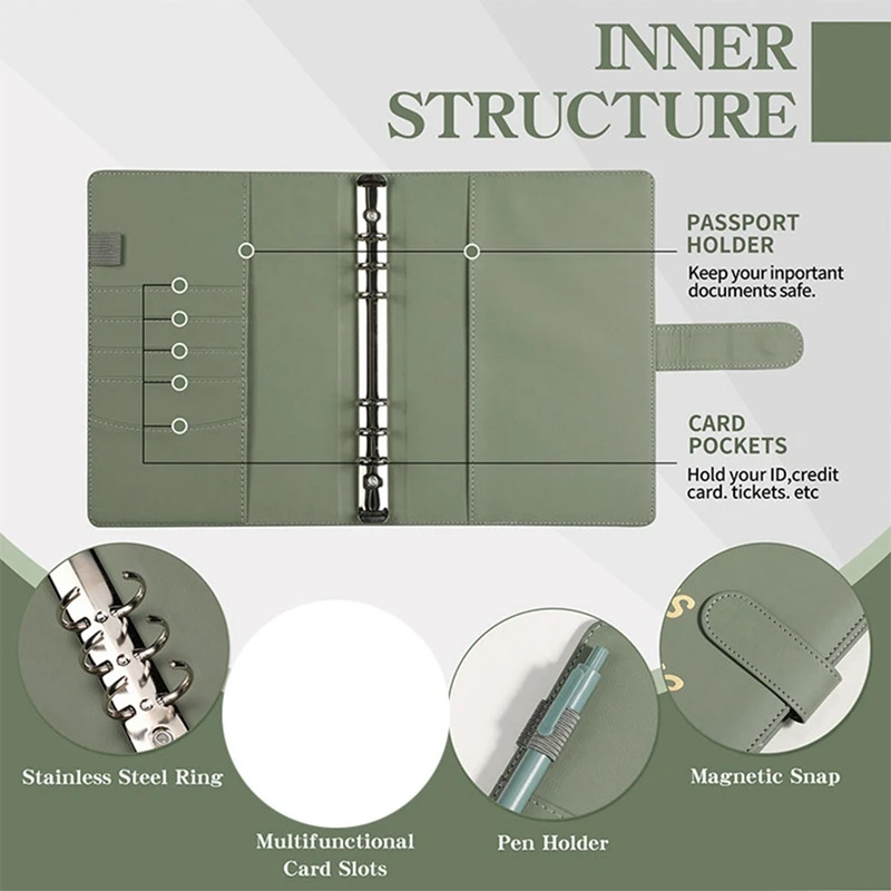 52-tygodniowy segregator do oszczędzania pieniędzy z kopertami gotówkowymi do oszczędzania, książka z wyzwaniami oszczędnościowymi w budżecie A5