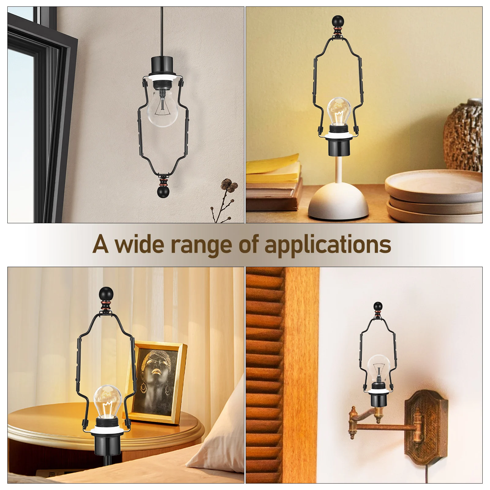 Support d'abat-jour amovible, Kit de bricolage, pièces de rechange, harpe, lampadaire de bureau, installation facile, large plage, fer pratique, 2 pièces