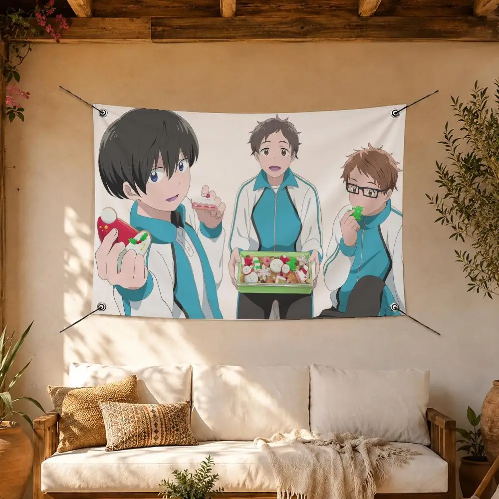 Bright Anime Stars Align Flags Room Home Decor Wall‑Hanging Art Banner, Outdoor for Bedroom Party Background Decoration
