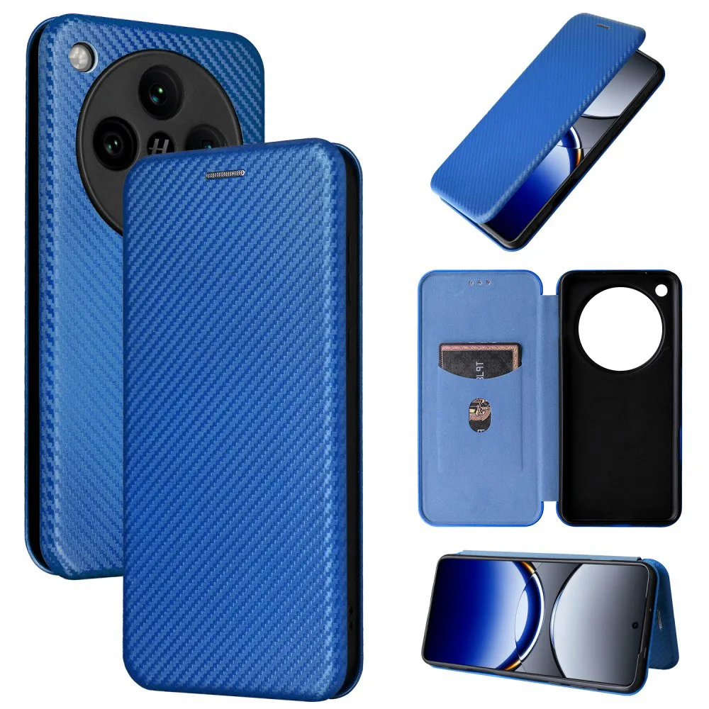 Carbon Fibre Flip Cover Leather Wallet Book Case For OPPO Find X8 X7 X6 X5 Pro Ultra Magnetic Close Coque