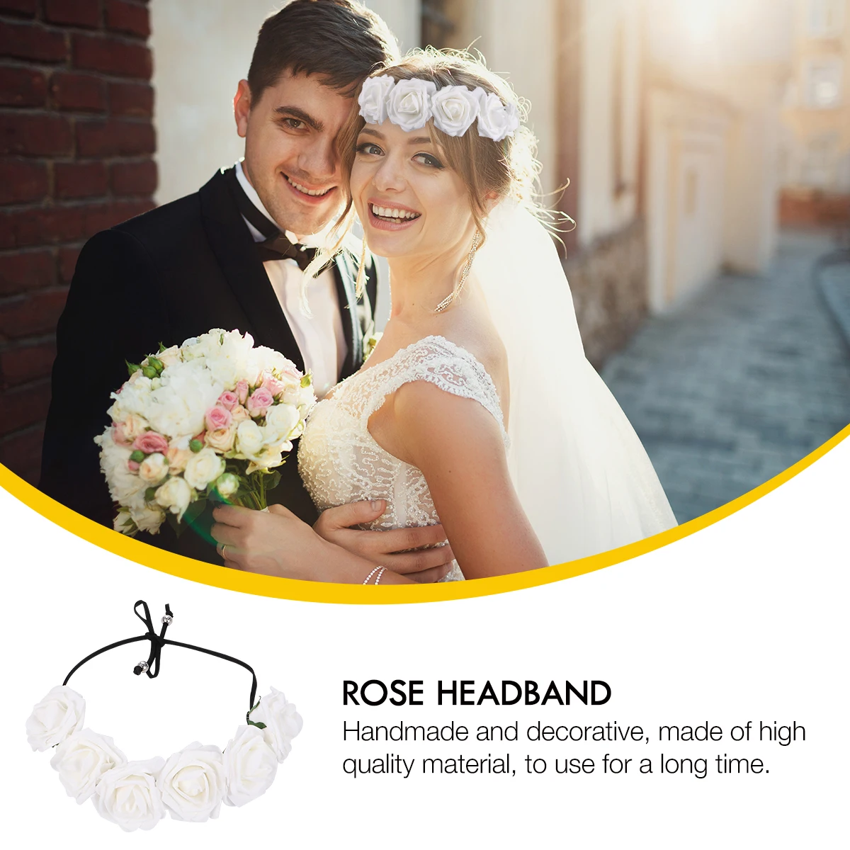 

Beaded Rose Headband For Women Stylish Hair Accessories Elegant Headwear Wedding Party Festival Decoration String Easy