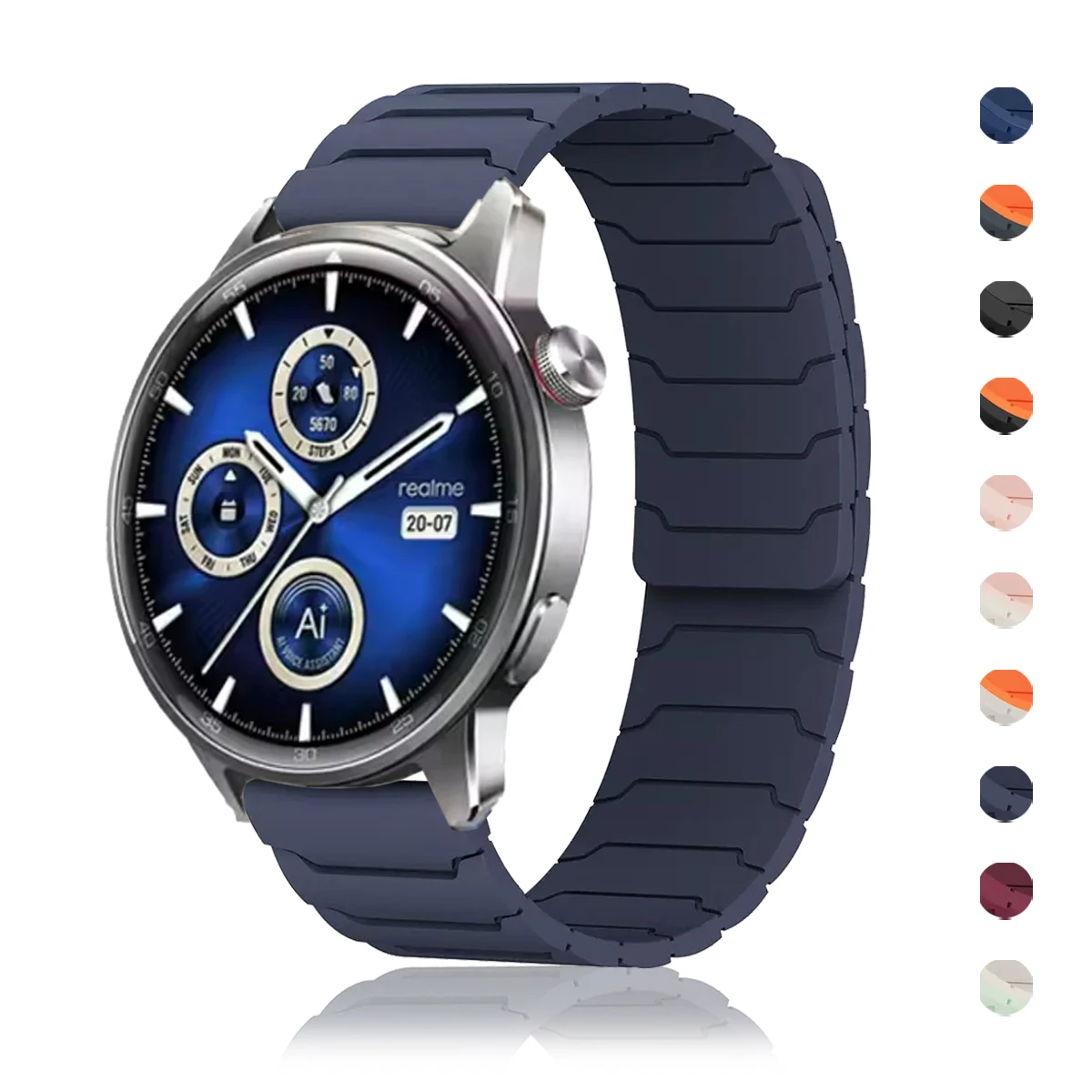 Magnetic Strap For Realme Watch 3 2 S pro Band Replace Bracelet Correa For Amazfit GTR 4 3/GTS 4 2 Silicone 20mm 22mm Wristband