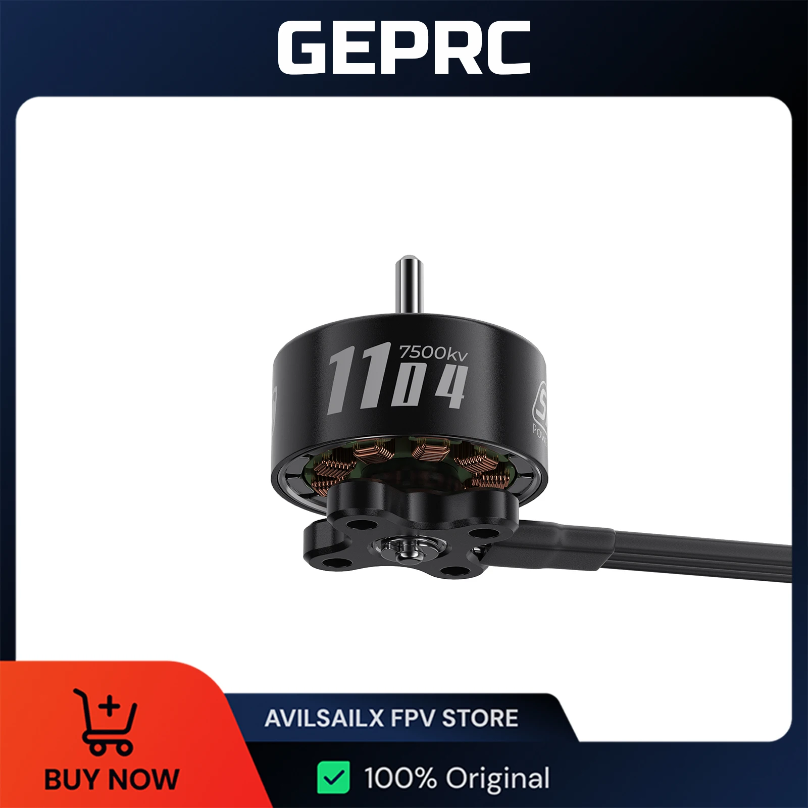 

GEPRC SPEEDX2 1104 Двигатель 7500KV 13,2A (3S) Бесщеточный с 1,6-2,2-дюймовым RC FPV Racing Drone Multicopter