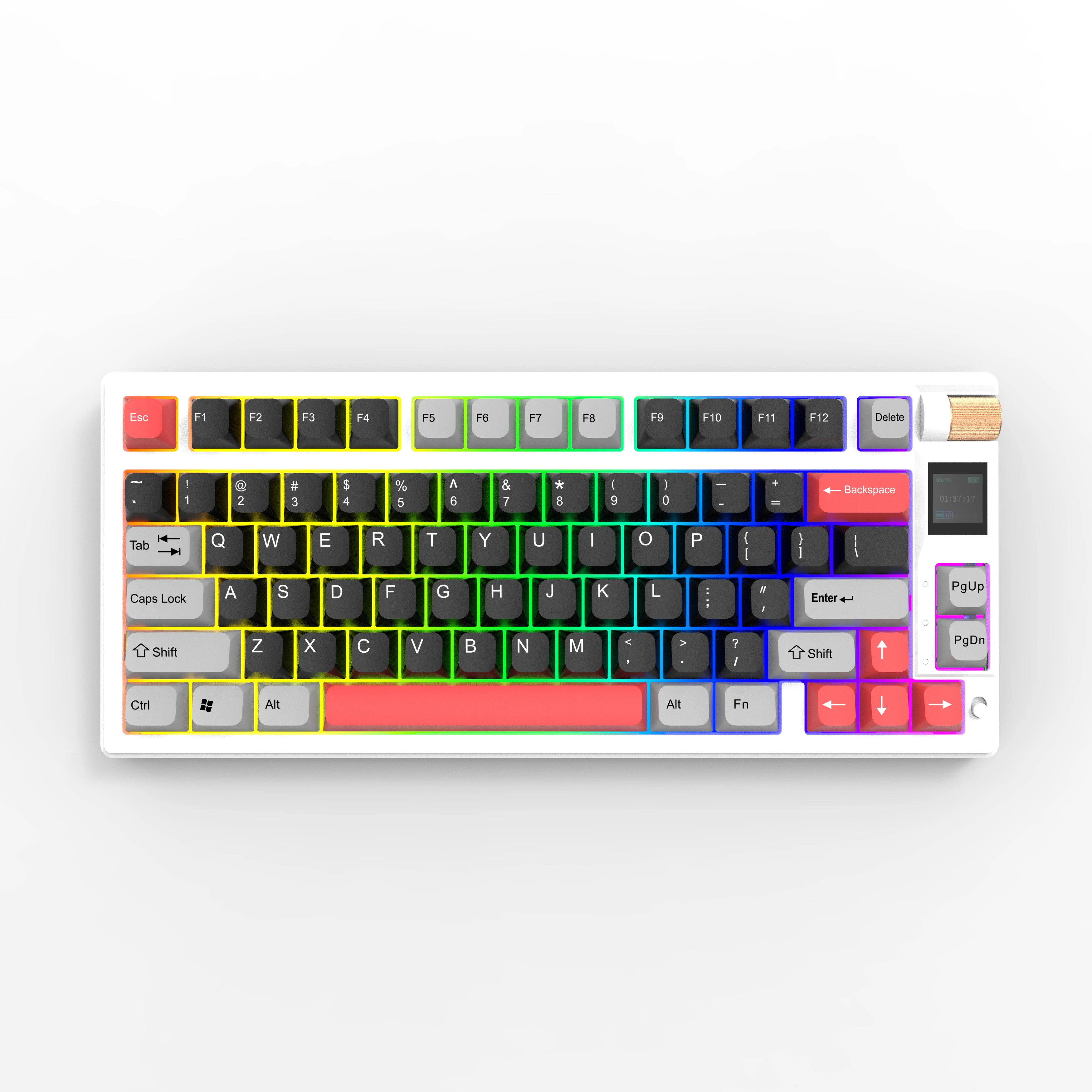 Teclado mecánico con cable para juegos, 75% GHz/Bluetooth/USB-C, 2,4