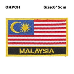 Malaysia Flag Embroidery Patches Iron on Saw on Transfer patches Sewing Applications for Clothes in Home&Garden