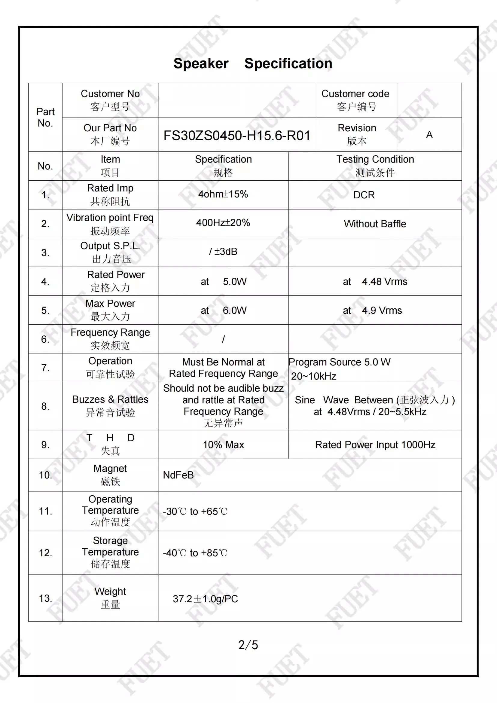 GHXAMP 30mm High Power Resonant Speaker (4Ω 5W) - Vibration Transducer for Massage Therapy 2PCS