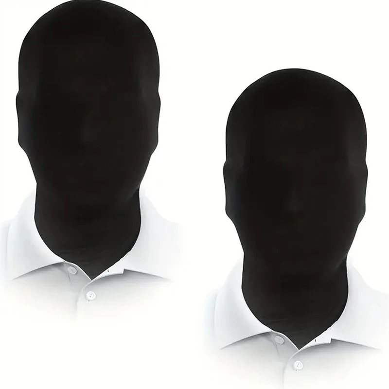 Rollenspiel-Requisiten für Karnevalspartys für Erwachsene und Kinder, Halloween-Kostüme, Geisterkostüme, komplett schwarz/weiße Kopfbedeckungen, Gesichtsmaske