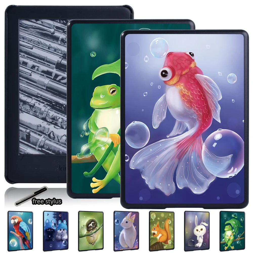 

Animal Pattern Tablet Back Case for Kindle Paperwhite 1/2/3/4/Kindle 10th Gen 2019/Kindle 8th 2016 Hard Shell + Free Stylus