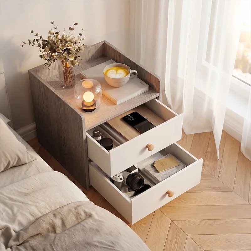 Nightstand, simple small household storage cabinet, storage cabinet, storage rack, bedside cabinet for bedroom rental rooms