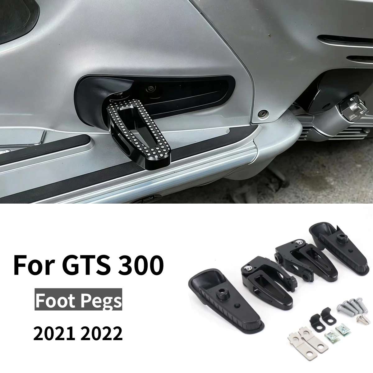 

Motorcycle Accessories Rear Passenger Foot Pegs Footpegs Black Mount Pedal For Vespa GTS 300 GTS300 Gts300 Gts 300 2021 2022