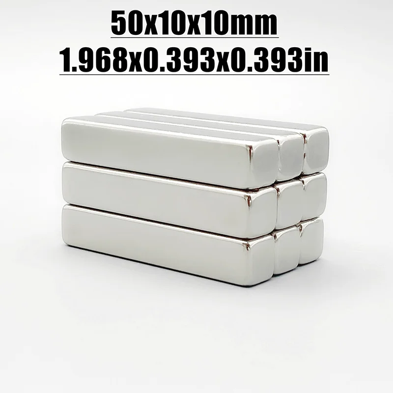 1-20pcs 50x10x10mm Magnet Neodymium Magnet N35 NdfeB Square Shape 50*10*10 Magnet Accessory Permanent Magnetic Imanes Magnets