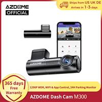 AZDOME M300 Dash Cam 1296P Car DVR Voice Control  WiFi Dashcams Hidden Car Camera Night Vision G-Sensor 24H Parking Monitor