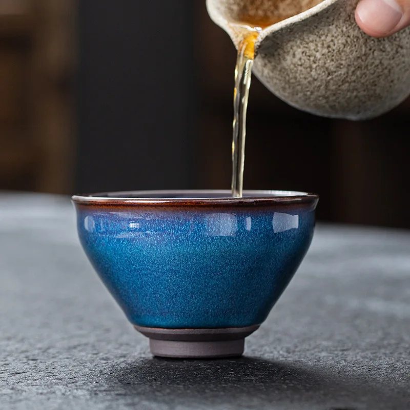Jianyang Jianzhan Ceramic Kiln Change Oil Drop Raw Ore Iron Tire Master Cup Kung Fu Teacup Tea Cup