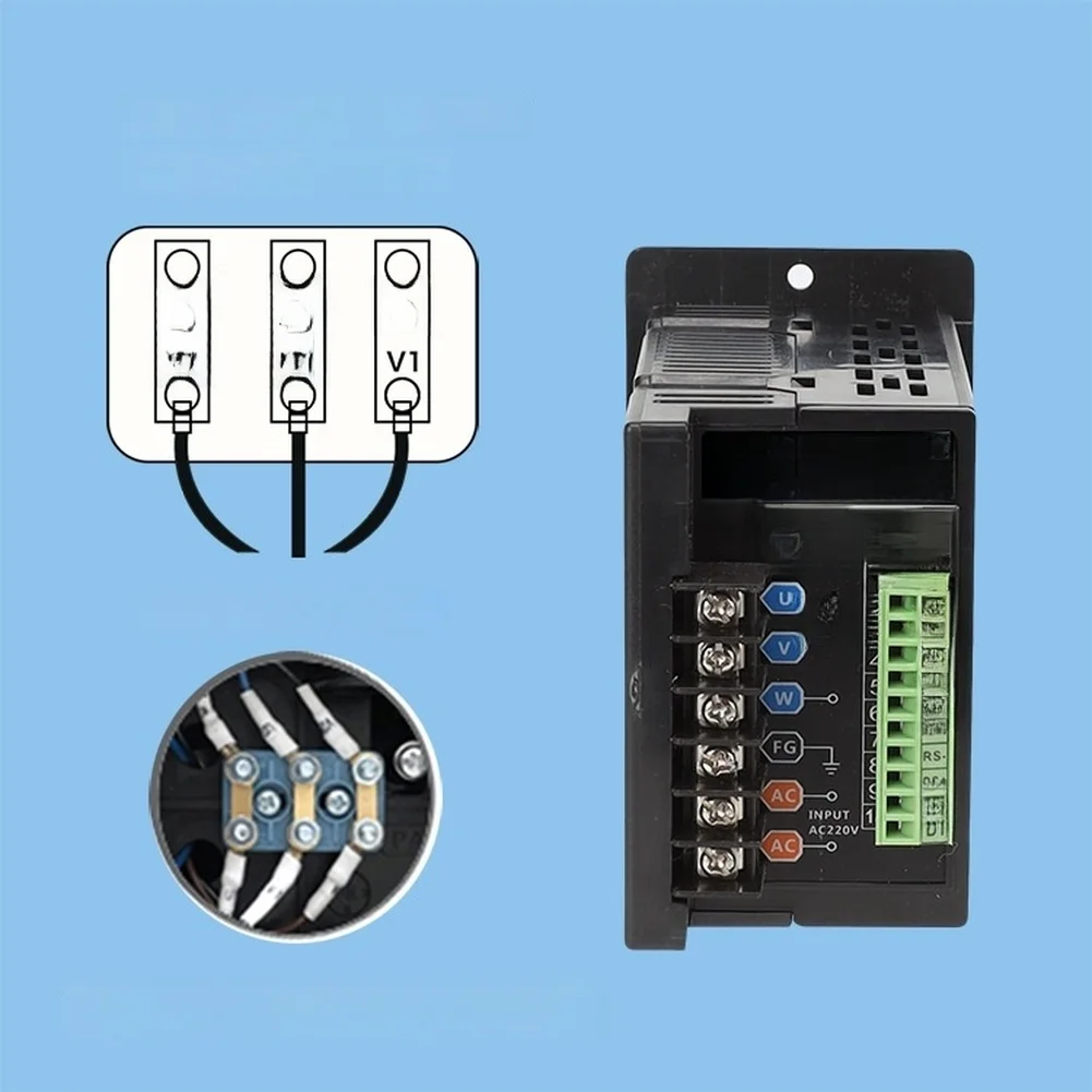 Variable Frequency Drive VFD for Three Phase Motor AC220V Input 200W 400W Digital Interface Forward Reverse Control