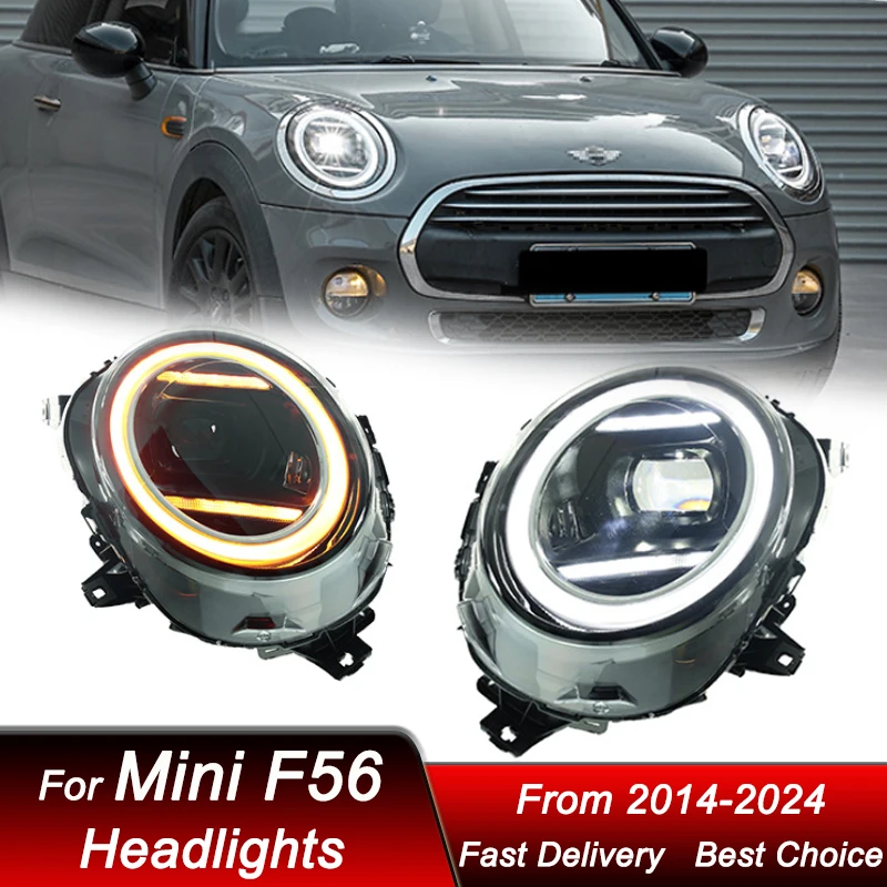 

Pop Car Headlights For BMW Mini F54 F55 F56 F57 V2 2014-2024 Full LED Headlamp Assembly Upgrade High Projector Lens Accessories