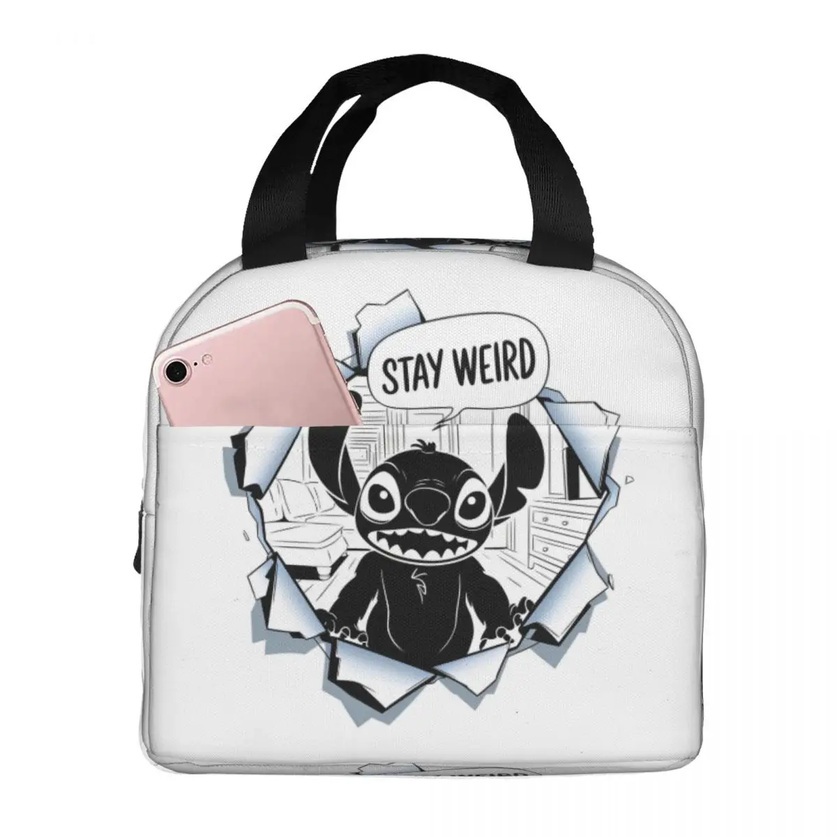 

Stitch Cartoon36 Lunch Bag Funny Lunch Box For Women School Portable Insulated Cooler Bag Graphic Thermal Tote Handbags