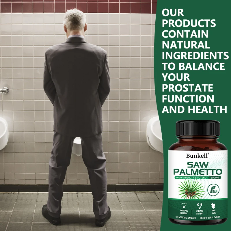 Saw Palmetto Extract - 120 Capsules Non-GMO and Gluten-Free Formula Supports Prostate and Urinary Tract Health, Healthy Hair