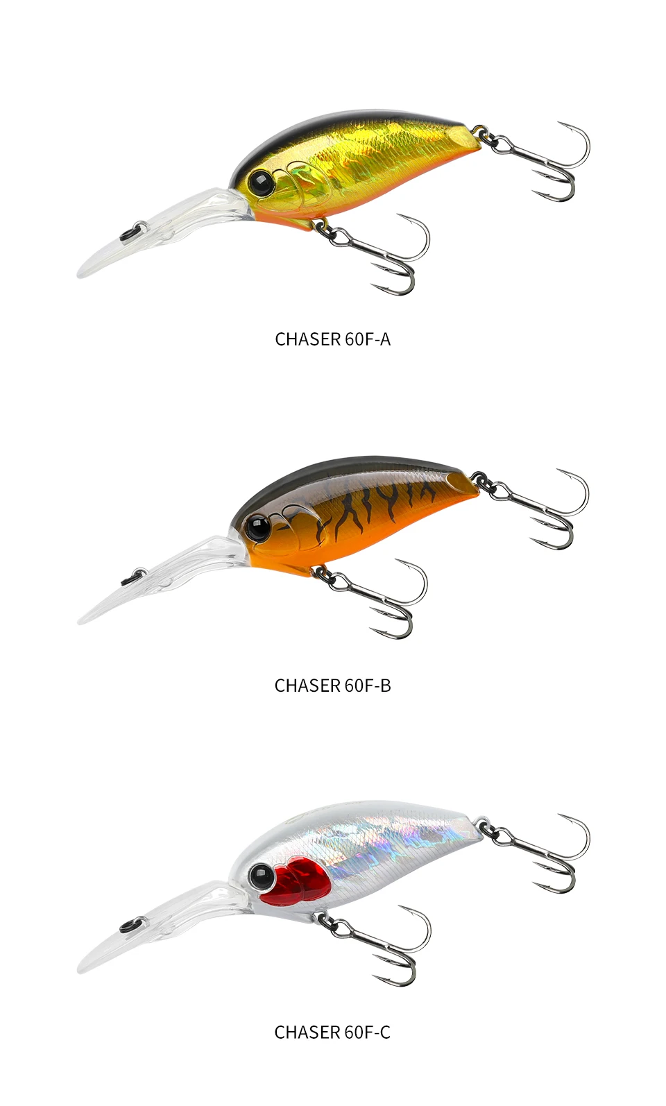 TSURINOYA 60F Kurbelköder Angelköder 60 mm 16,6 g CHASER 0–3 m langer Wurf schwimmender künstlicher harter Köder Bass Pike Ajing Kurbel – Detail 15