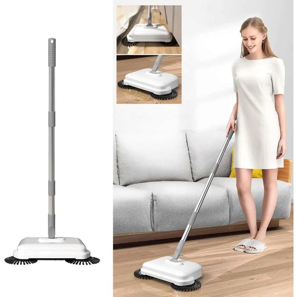 

Hand Push Floor Vacuum Cleaner,Foldable Household Sweeper Dry & Wet, Multi-Purpose Household Office Lazy Suction Sweeper