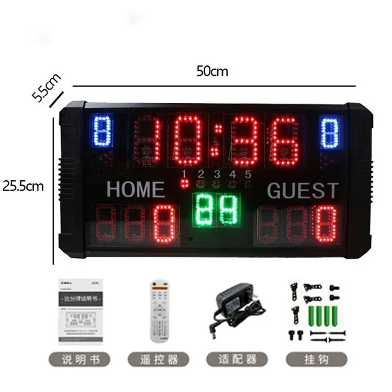 2.3-inch 14bits Basketball Indoor Scoreboard Remote Control 14/24 Second Countdown Timer Scoreboard