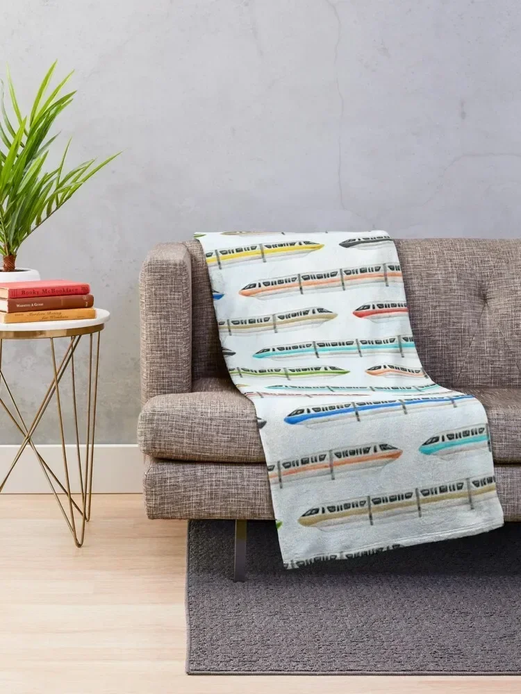 Monorail Rainbow Throw Blanket, Designer Blankets, Sofa Quilt Blankets, fraîchement