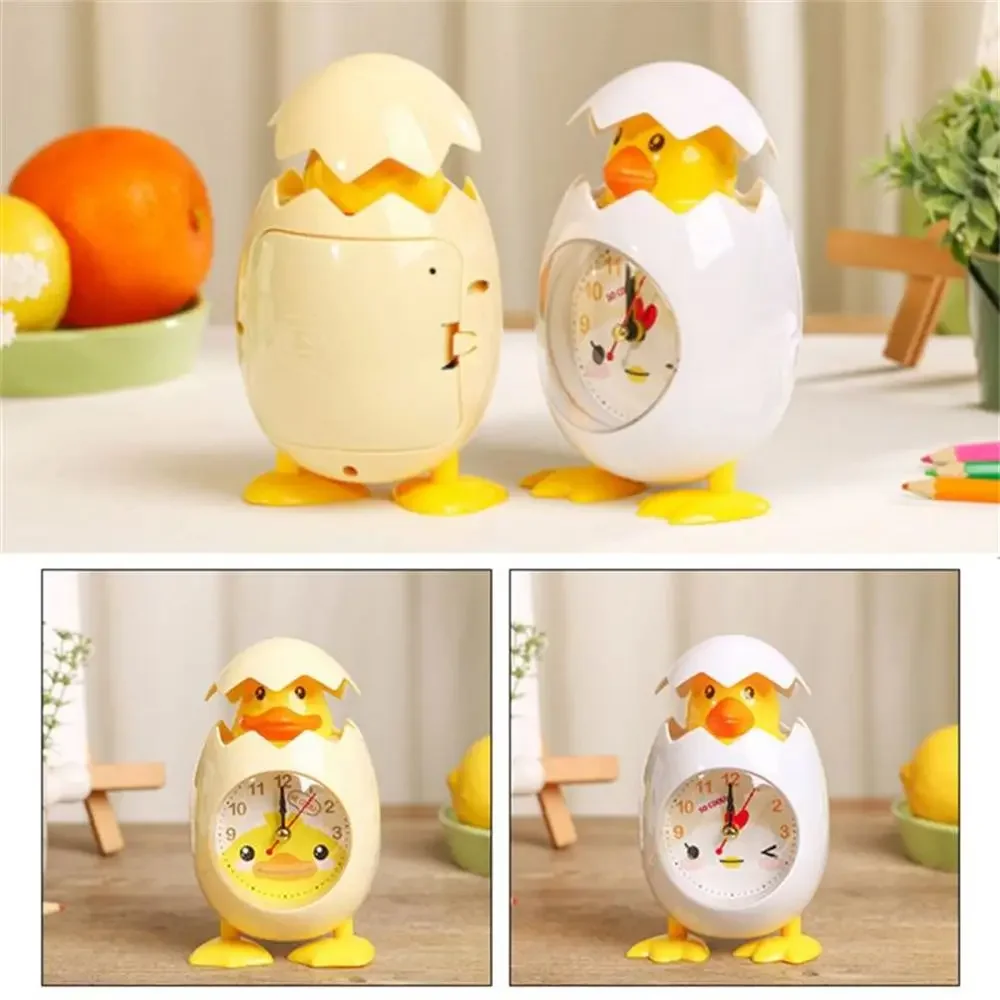 Easter Cartoon Egg Shell Chick Alarm Clock Student Child Bedroom Desktop Alarm Clock For Studying Room Bedroom Easter Decoration