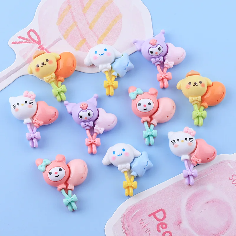 

5 шт. глянцевый воздушный шар Sanrio Hello Kitty из смолы с плоской задней частью DIY домашний чехол для мобильного телефона подвески шпилька ювелирные изделия аксессуары из смолы