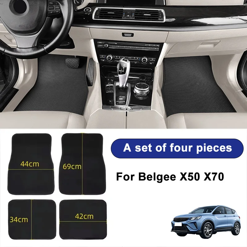 

For Belgee X50 X70 Car Floor Mats Black Non-Slip 4Pcs Front & Rear Foot Mats Carpets Rugs Auto Interior Accessories
